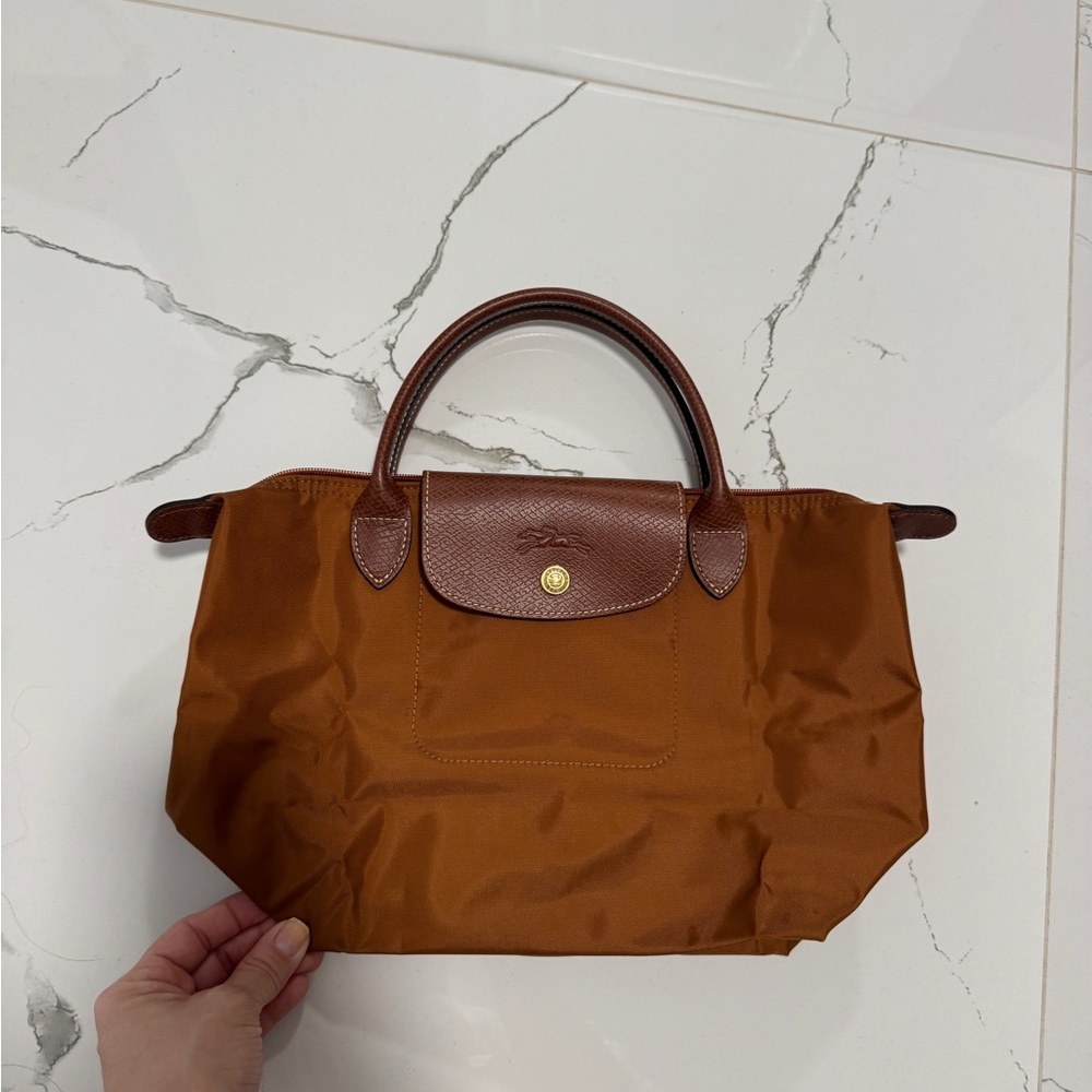 Longchamp Small Le Pliage Tote in Cognac